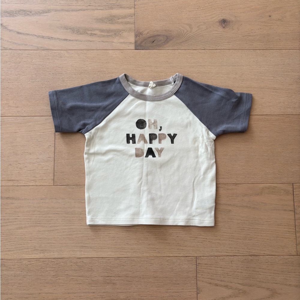 Quincy Mae colorblock graphic tee, size 2-3Y